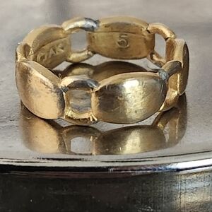 Anne Klein Gold Tone Chain Link Ring Size 5